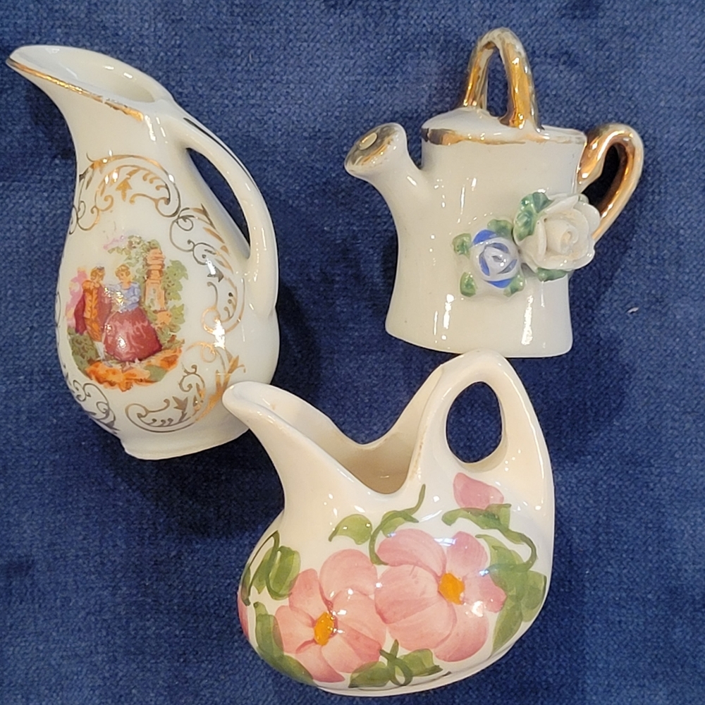 Trio of Pretty Floral Items ~ Cash Family Pottery ~ Enesco ~ Japan ~ MCM